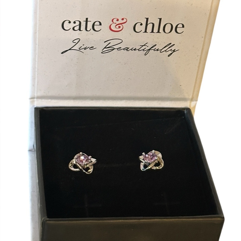 NIP Cate & Chloe purple stud earrings.